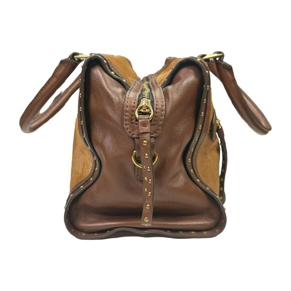 orYANY Brenda Studded Leather Satchel Handbag - 8"H x 15"W x 7"D - Picture 3 of 13